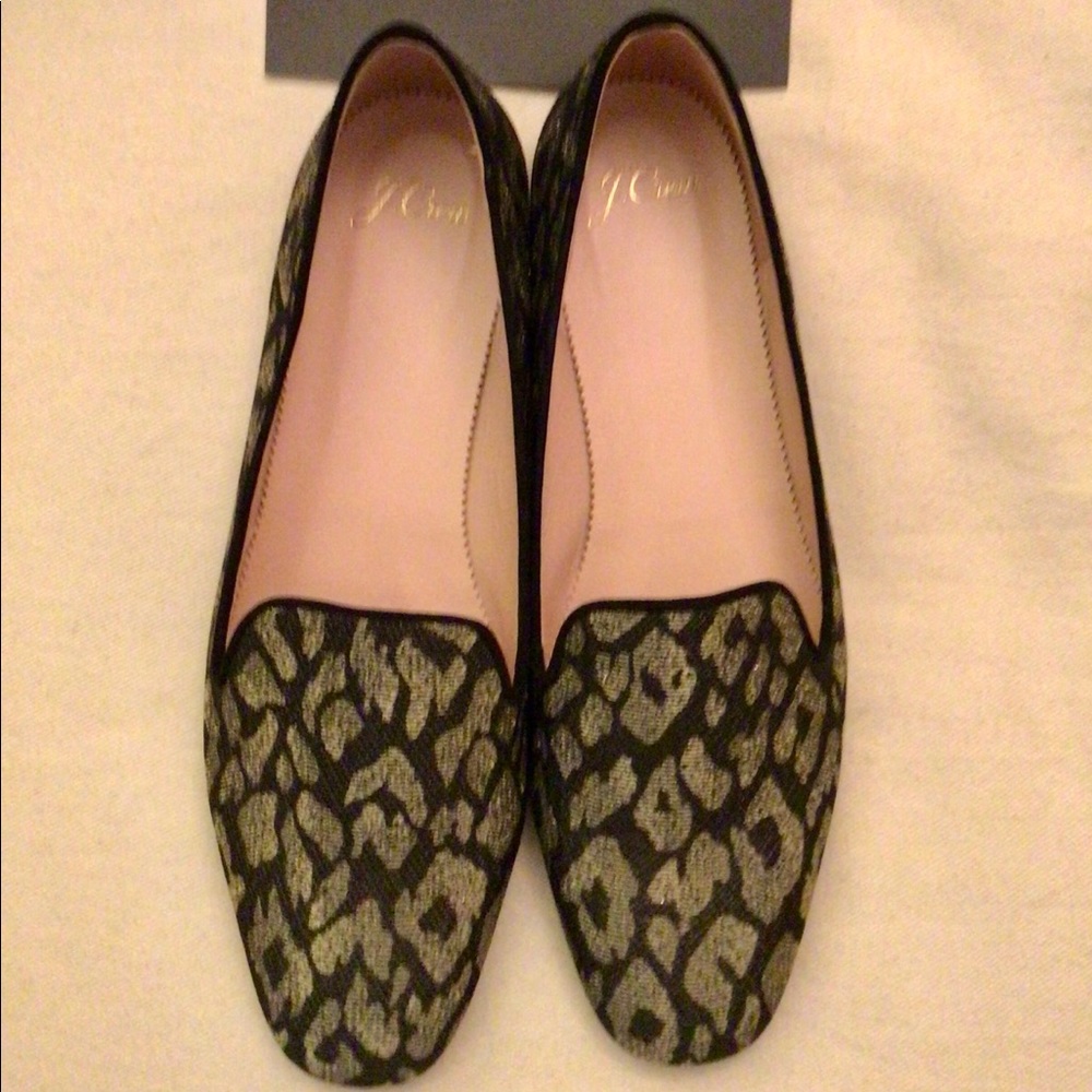J. Crew Smoking Slipper - Metallic Leopard size 9